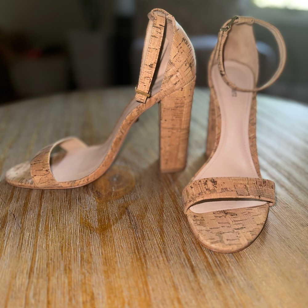 schutz enida cork sandals size 10